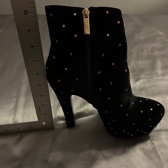 Kurt Geiger London Spear Stud Black Platform Booties Jewel-Tone Studs Size 39 - Picture 6 of 8